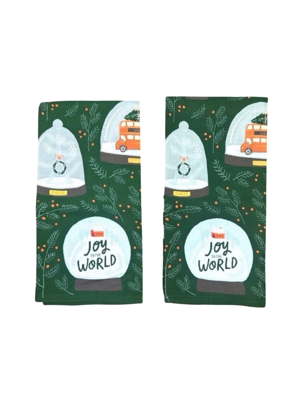 Anthropologie Joy To The World Dish Towel - 21” x 28” - Set of 2